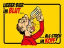 Holzschild 30x40 cm Alkohol Bier im Blut, als Stroh im Kopf