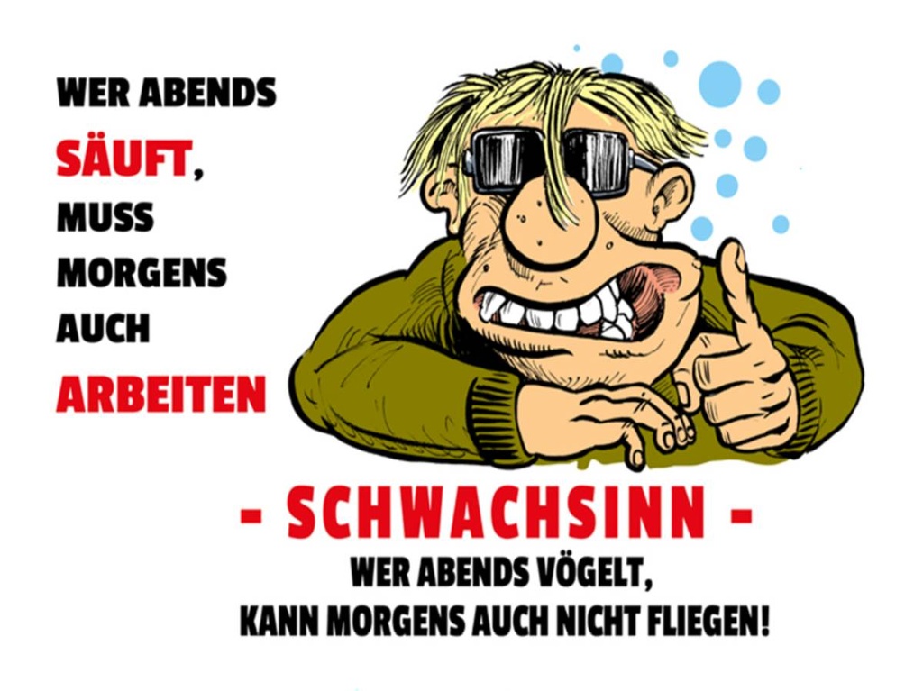 Holzschild 30x40 cm Alkohol Wer abends säuft muss Morgens