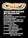 Holzschild 40x30 cm Rules for dating my daughter Ninja
