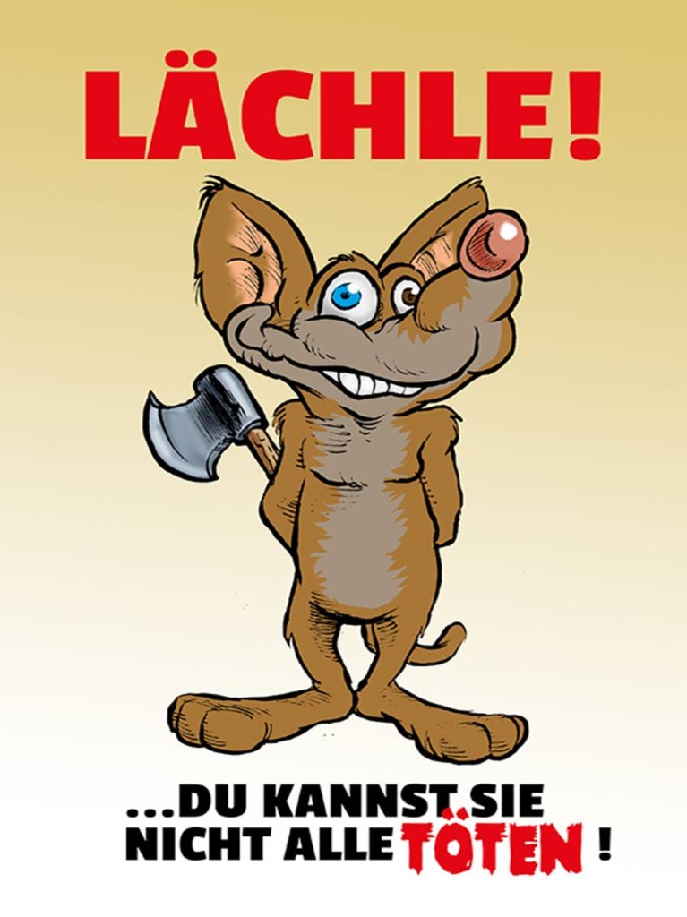 Holzschild 40x30 cm Lächle Du kannst Sie nicht alle Töten