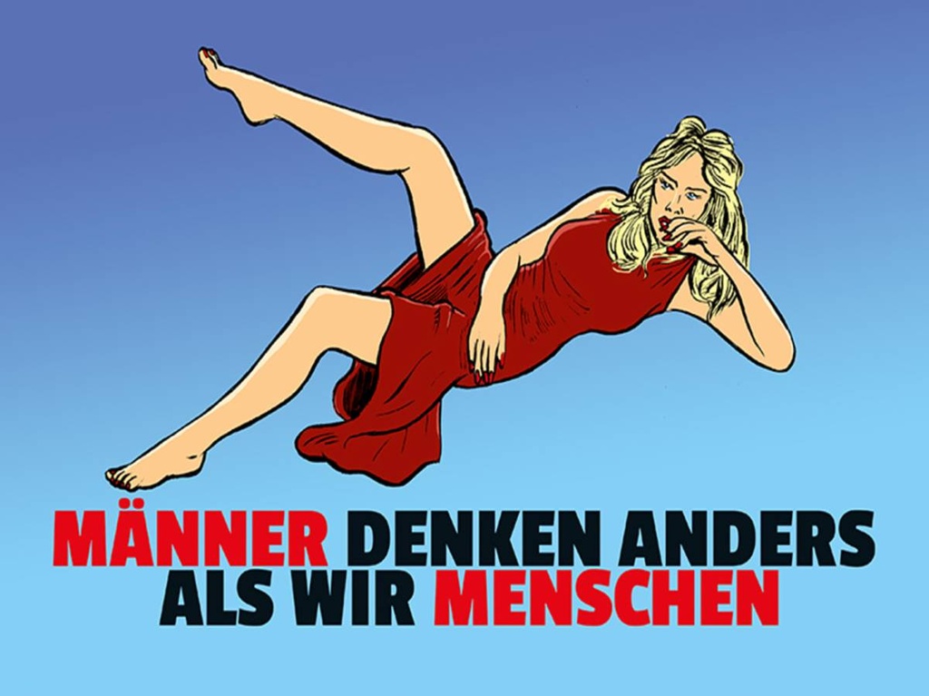 Holzschild 30x40 cm Männer denken anders als wir Menschen