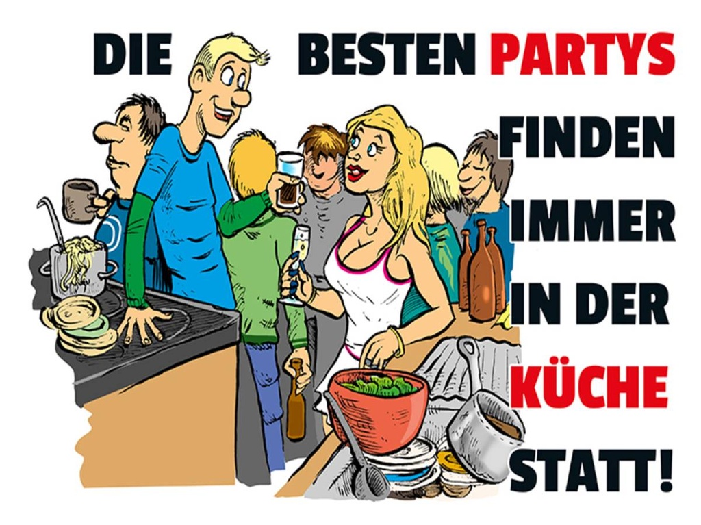 Holzschild 30x40 cm Besten Parties in der Küche