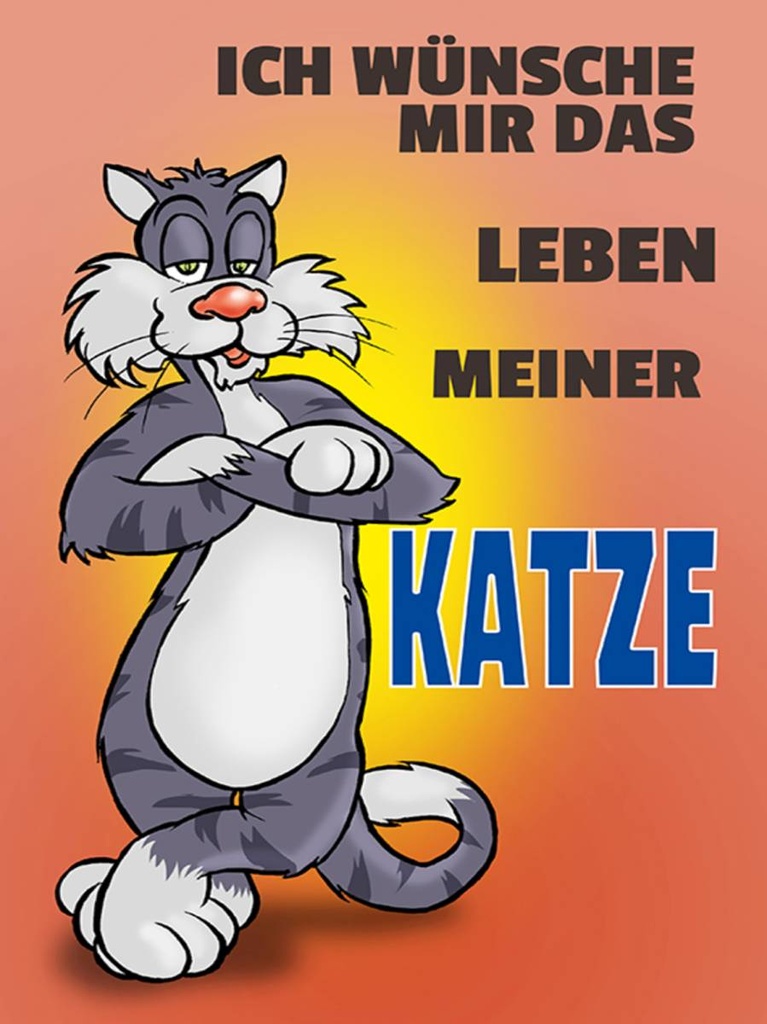 Holzschild 40x30 cm wünsche mir Leben meiner Katze