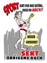 Holzschild 40x30 cm Alkohol Sport, Sekt nackt besser aussehen