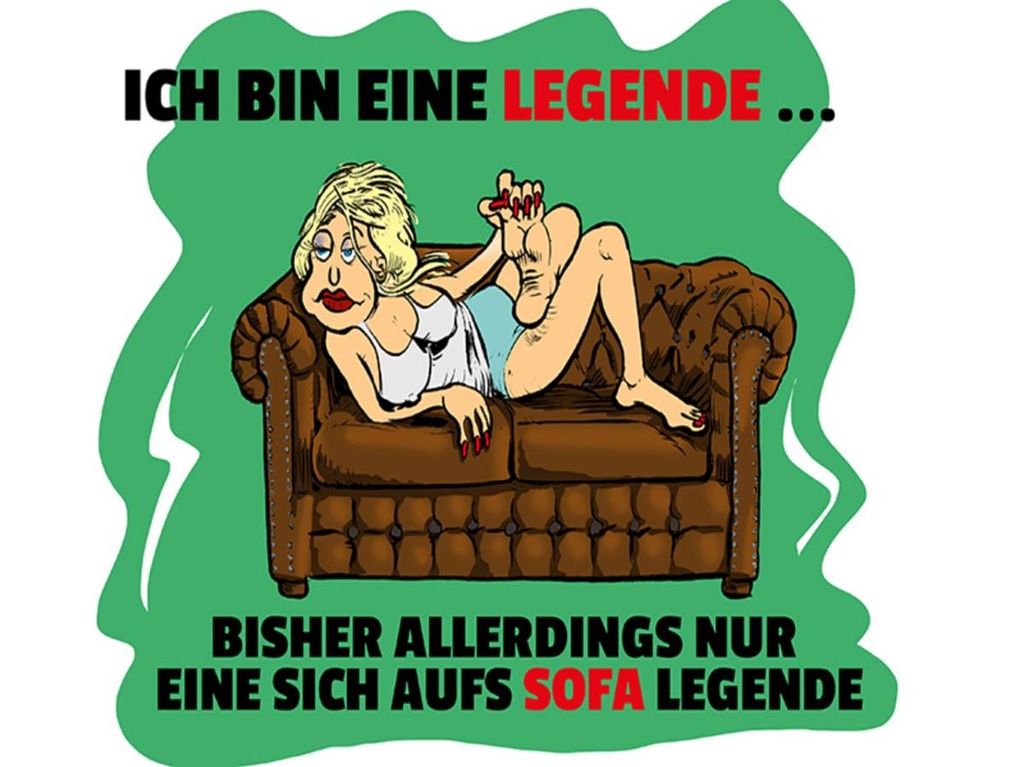 Holzschild 30x40 cm Bin eine Legende auf Sofa legende