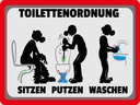Holzschild 30x40 cm Toilettenordnung sitzen putzen
