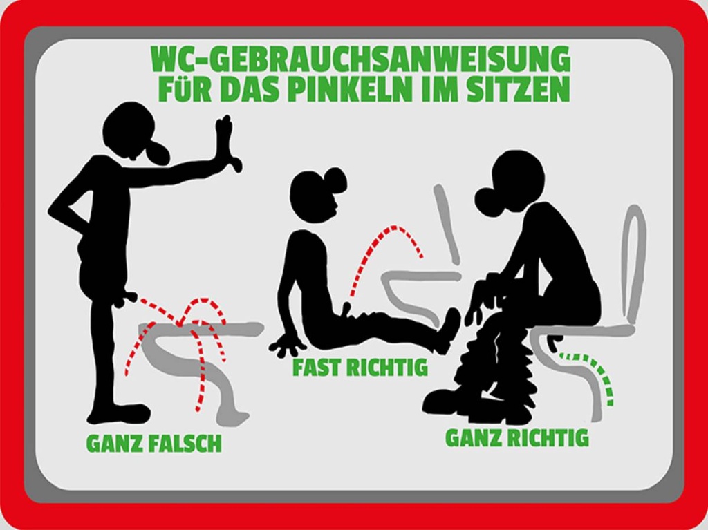 Holzschild 30x40 cm WC-Gebrauchsanweisung