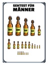 Holzschild 40x30 cm Alkohol Sehtest für Männer Bierflaschen