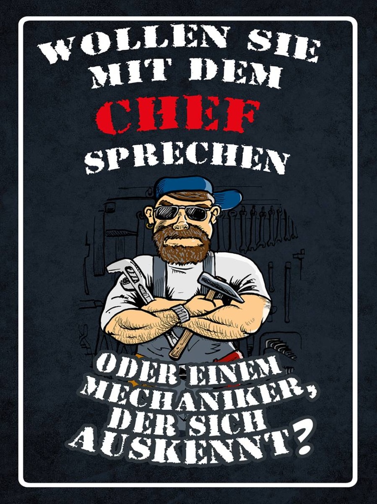 Holzschild 40x30 cm Wollen Sie mit dem Chef sprechen