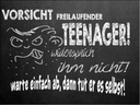 Holzschild 30x40 cm Vorsicht freilaufender Teenager