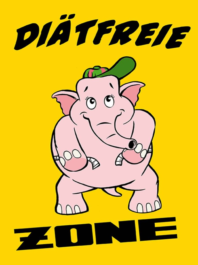 Holzschild 40x30 cm Diätfreie Zone Elefant