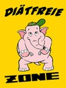 Holzschild 40x30 cm Diätfreie Zone Elefant