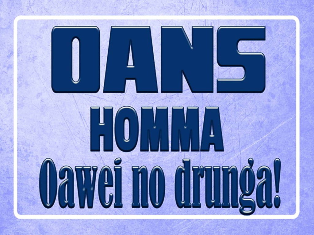 Holzschild 30x40 cm Oans homma oawei no drunga