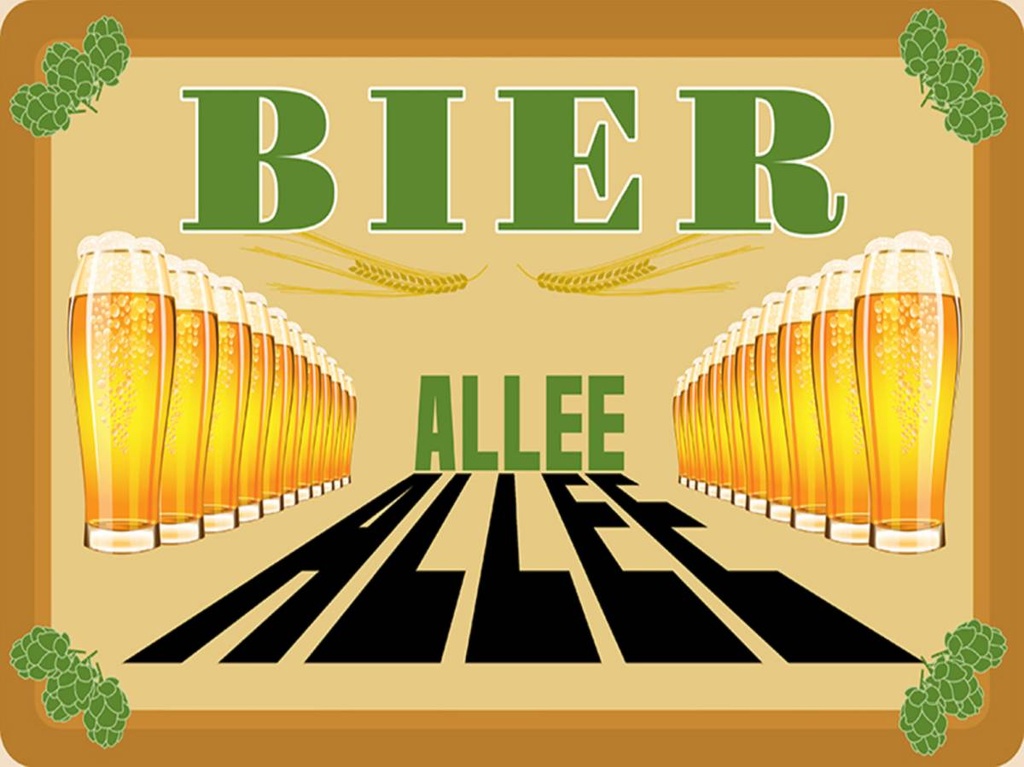 Holzschild 30x40 cm Bier Allee