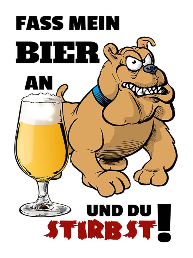Holzschild 40x30 cm Fass mein Bier an du stirbst