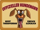 Holzschild 30x40 cm Hund Offizieller Hundenarr glücklich