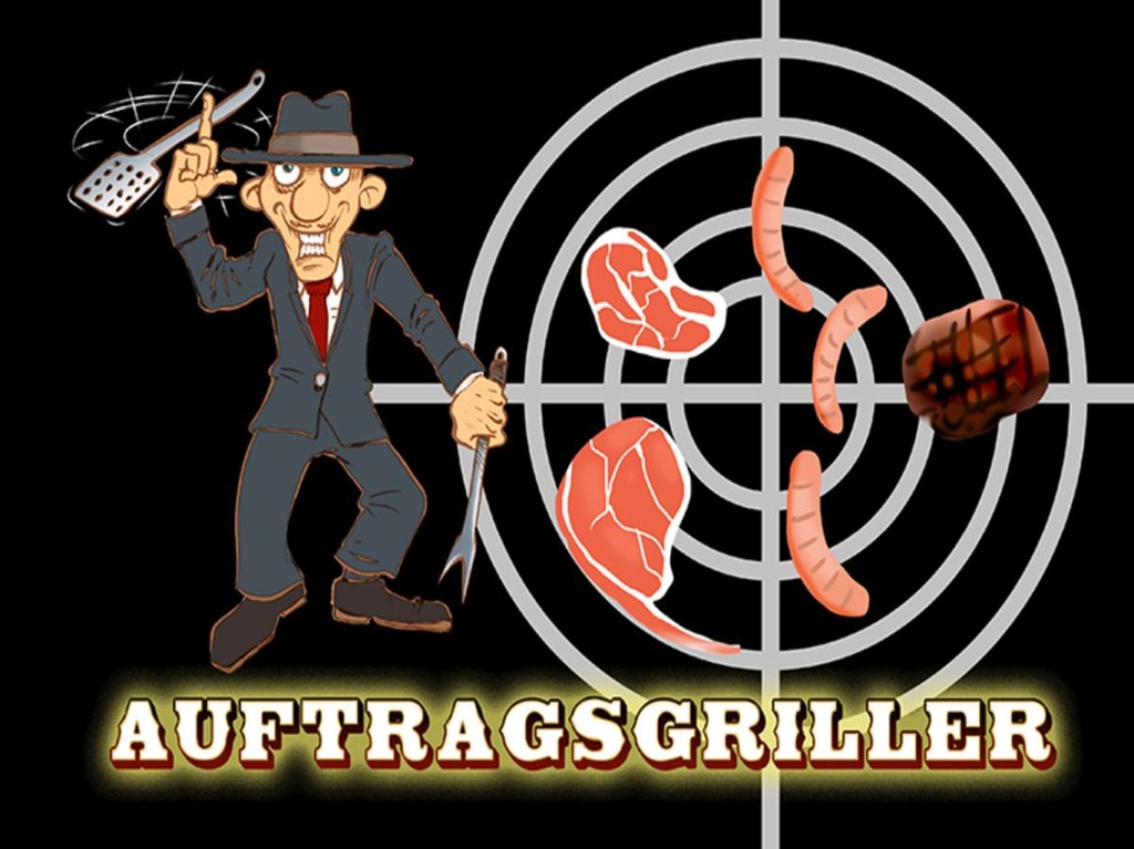 Holzschild 30x40 cm Essen Auftragsgriller Fleisch