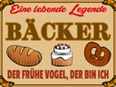 Holzschild 30x40 cm Essen Lebende Legende Bäcker Brot