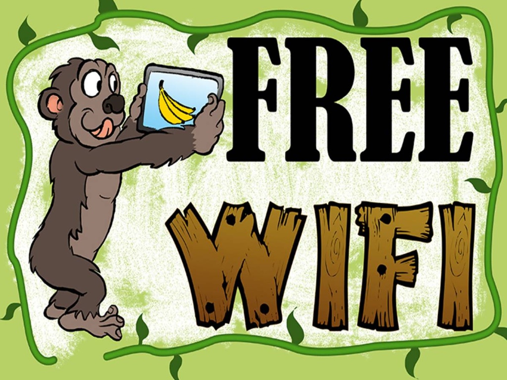 Holzschild 30x40 cm Free WiFi Internet