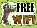 Holzschild 30x40 cm Free WiFi Internet