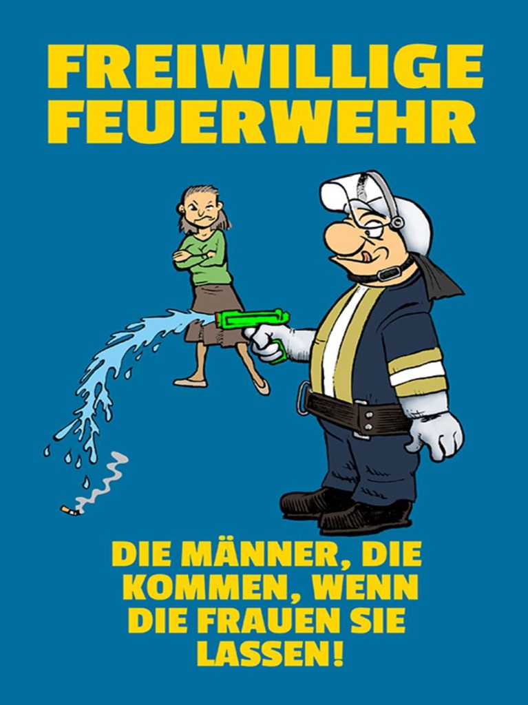 Holzschild 40x30 cm Freiwillige Feuerwehr Männer
