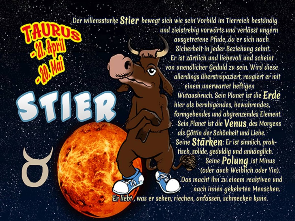 Holzschild 30x40 cm Sternzeichen Stier Planet Venus
