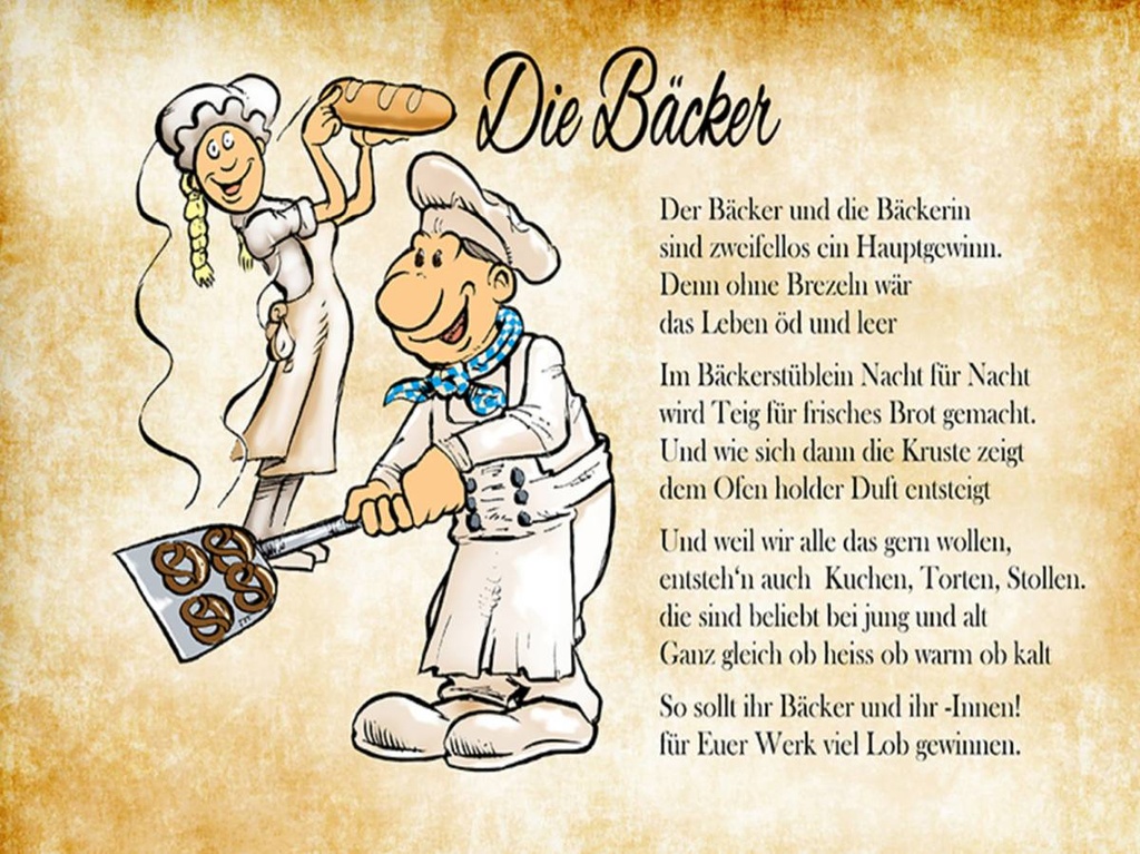 Holzschild 30x40 cm Die Bäcker und die Bäckerin