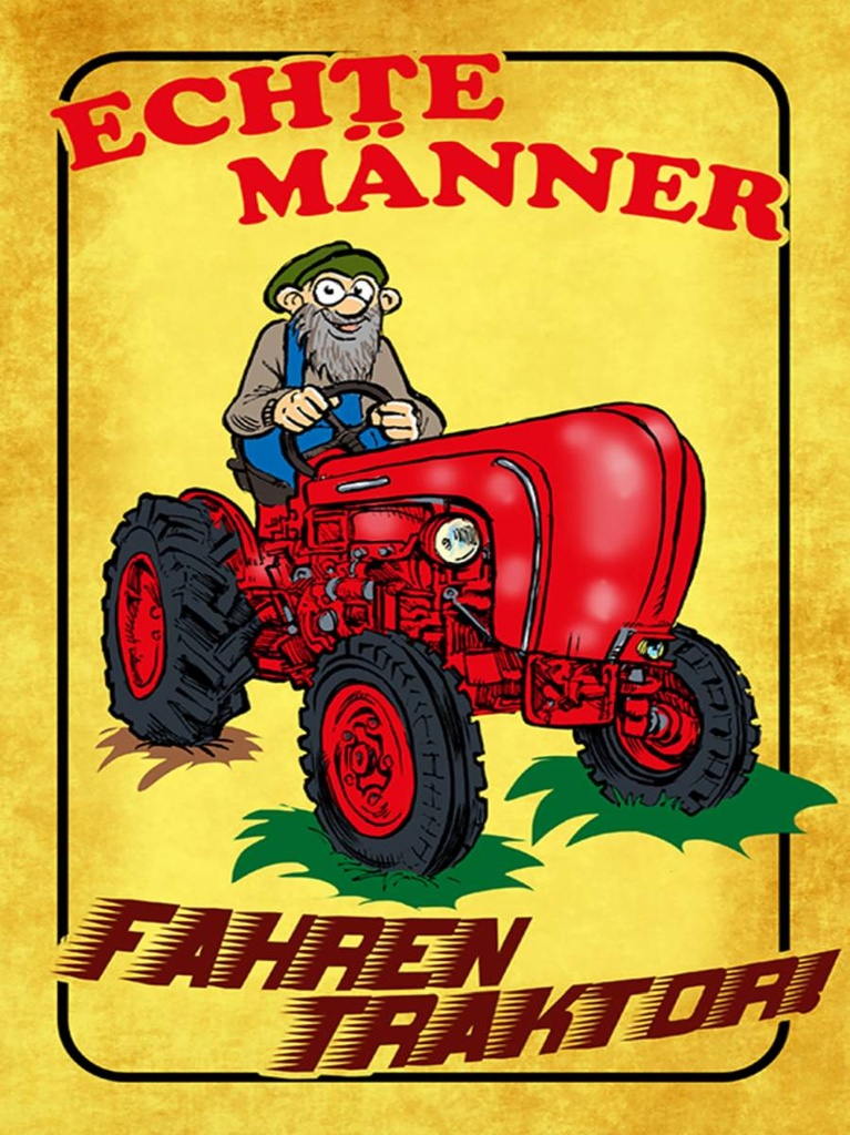 Holzschild 40x30 cm echte Männer fahren Traktor