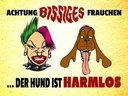 Holzschild 30x40 cm Achtung bissiges Frauchen Hund