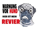 Holzschild 30x40 cm Warnung Hund hier mein Revier