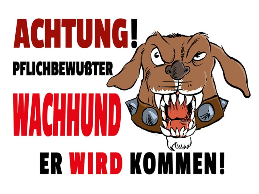 Holzschild 30x40 cm Achtung pflichtbewußter Hund