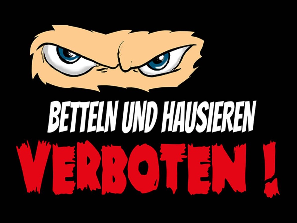 [LA-1789533-H] Holzschild 30x40 cm Betteln und Hausieren verboten