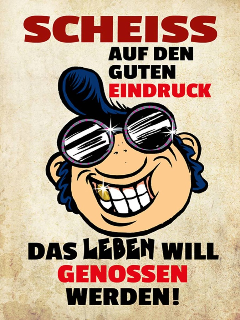 Holzschild 40x30 cm Scheiss auf den guten Eindruck