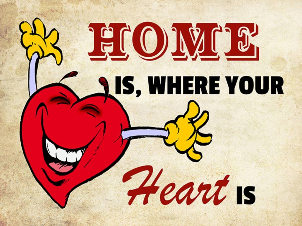 Holzschild 30x40 cm Home is where your Heart is