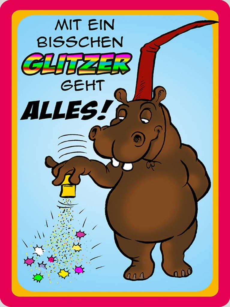 Holzschild 40x30 cm mit bisschen Glitzer geht Alles