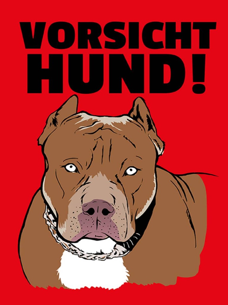 Holzschild 40x30 cm Vorsicht Hund