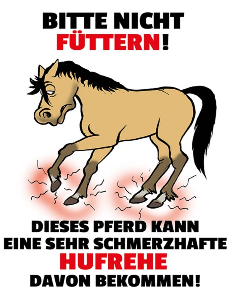 Holzschild 40x30 cm Pferd Bitte nicht füttern Hufrehe