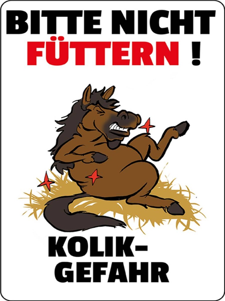 Holzschild 40x30 cm bitte nicht füttern Pferd Kolik