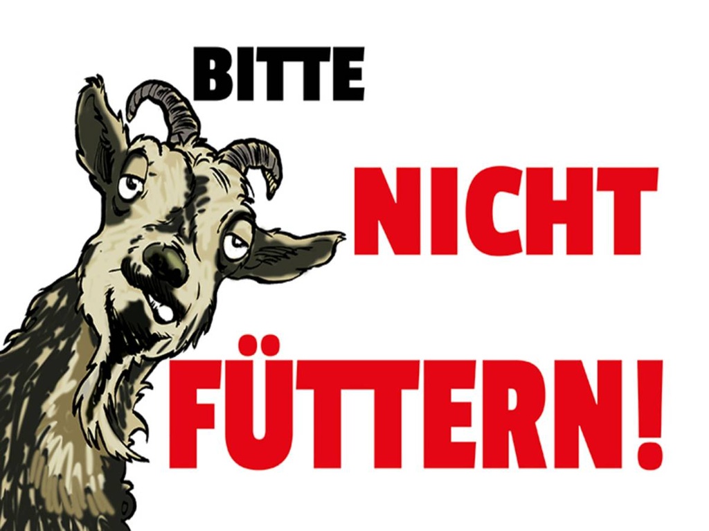 Holzschild 30x40 cm Tiere bitte nicht füttern Ziege