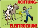 Holzschild 30x40 cm Tiere Achtung Elektrozaun