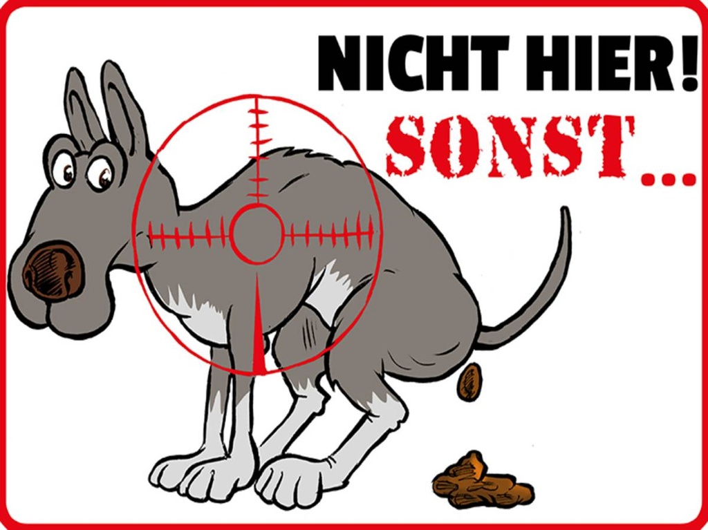 Holzschild 30x40 cm Hundehaufen nicht hier Sonst