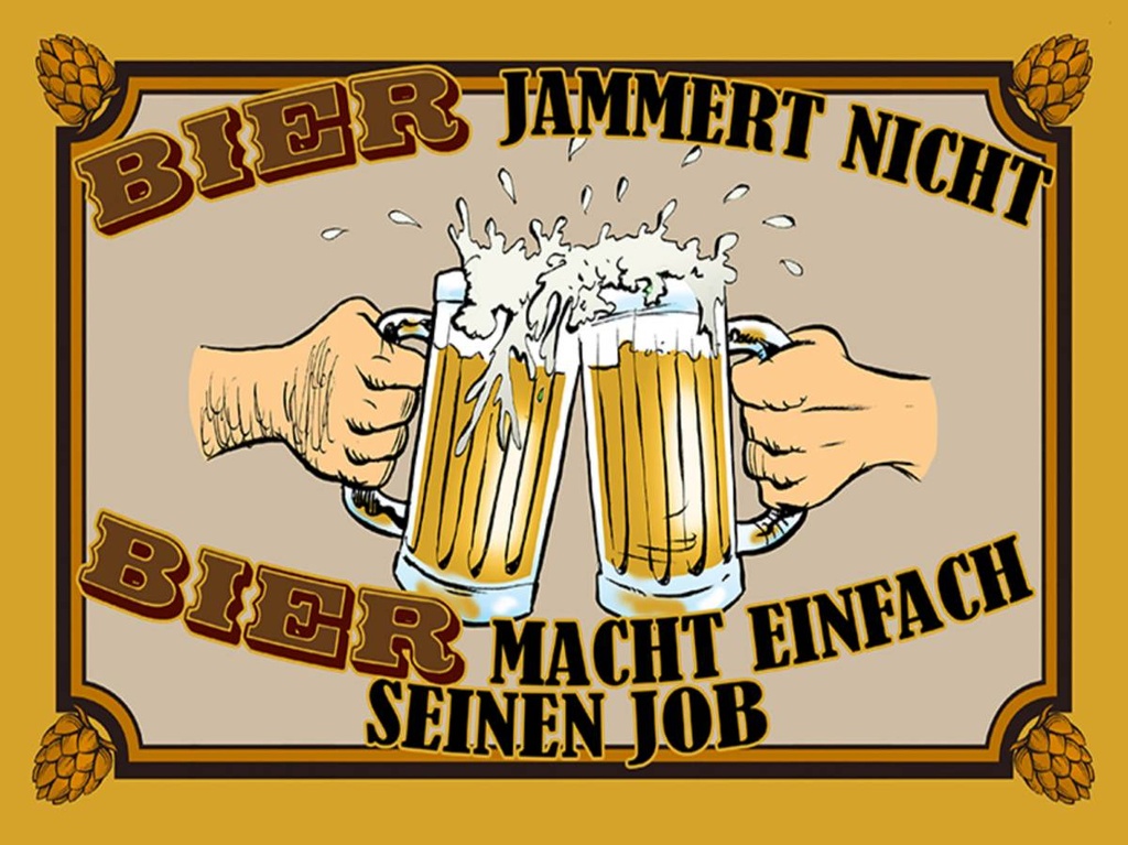 Holzschild 30x40 cm Bier jammert nicht macht Job