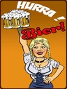 Holzschild 40x30 cm Pinup Hurra! Bier