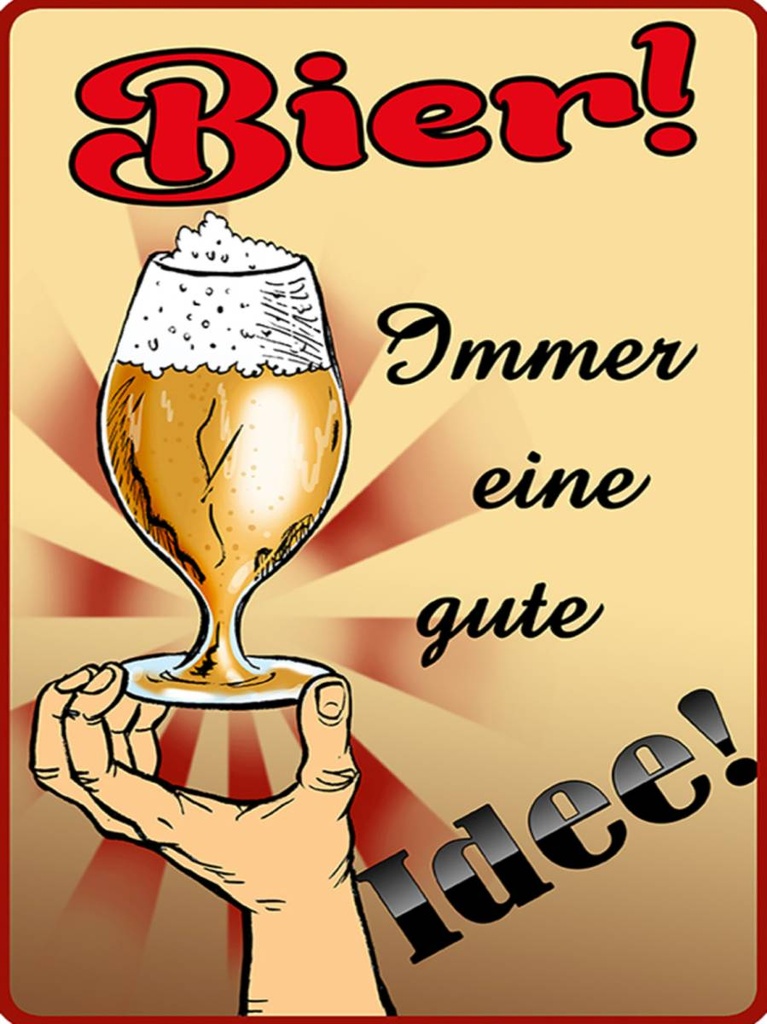 Holzschild 40x30 cm Bier immer eine gute Idee