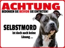 Holzschild 30x40 cm Achtung bedenken eintreten Hund