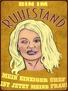 Holzschild 40x30 cm Pinup bin Ruhestand Chef ist meine Frau