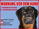 Holzschild 30x40 cm Warnung vor Hund Multi Sprachen