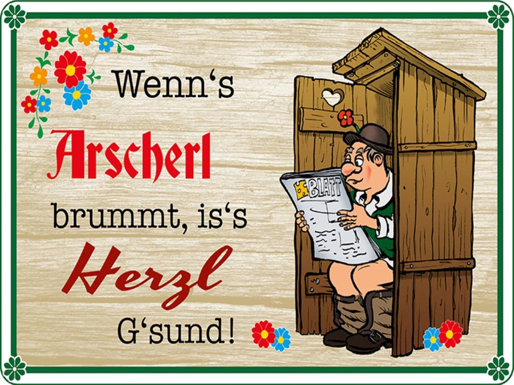 Holzschild 30x40 cm wenn's Arscherl brummt