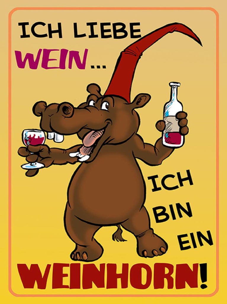 Holzschild 40x30 cm liebe Wein bin ein Weinhorn