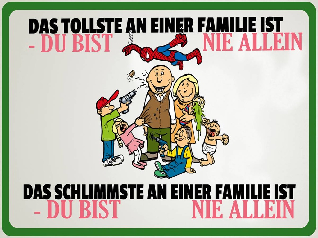 Holzschild 30x40 cm Familie du bist nie allein